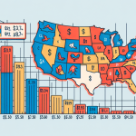 Map of America showing the states with the highest cost of living.