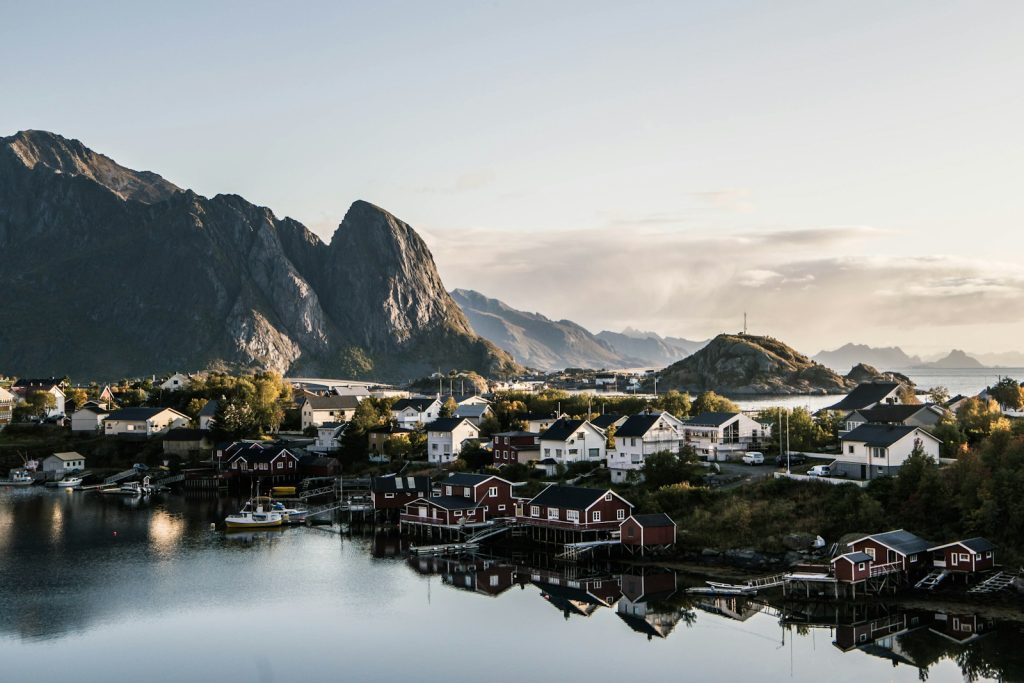 houses near body of water