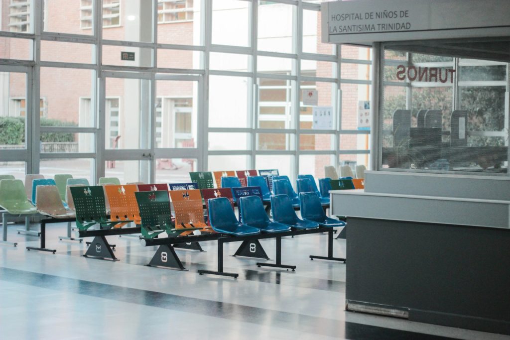 empty gang chairs indoors