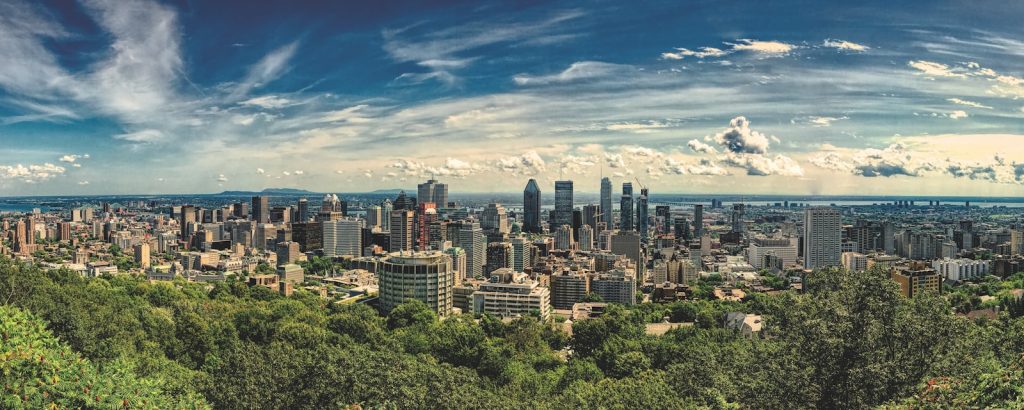 Wide-angle photography of Montreal buildings during daytime